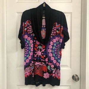 CUSTO BARCELONA - Black and Pink Top